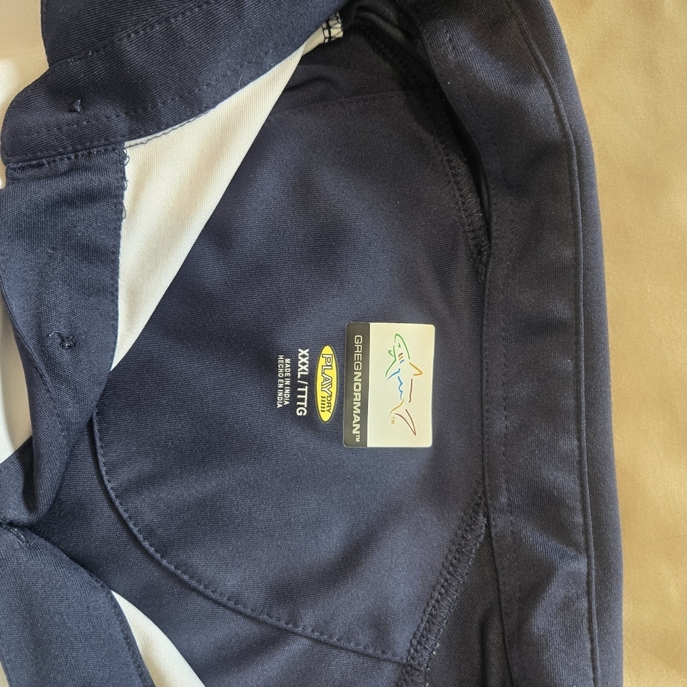 Greg Norman Collection Navy and White Polo Shirt - Picture 3 of 5